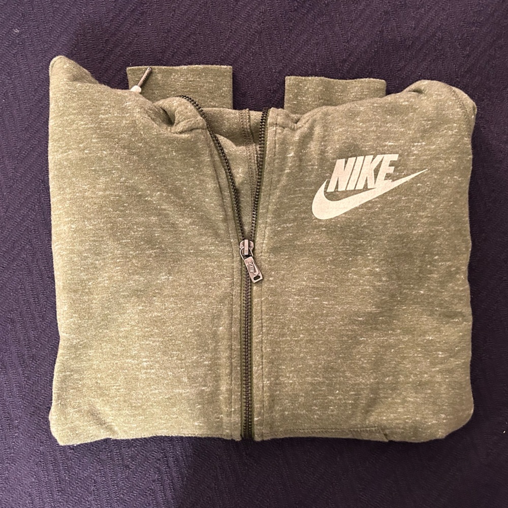 Nike Olive Green Hoodie with Zip